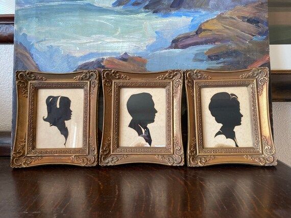 Vintage Framed Silhouette Portrait Papercuts Vintage Silhouette Portrait Vintage Silhouette Art V... | Etsy (US)