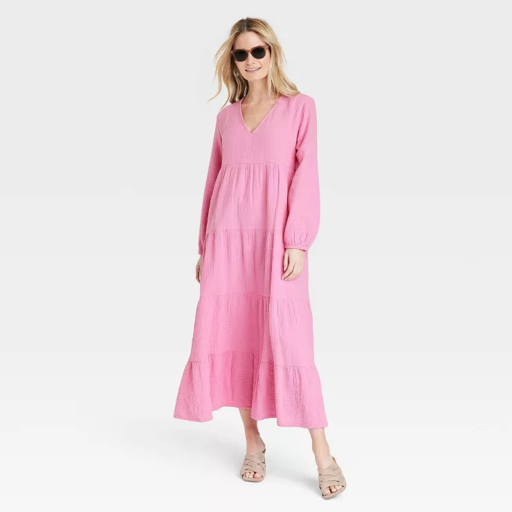 Women's Bell Long Sleeve Tiered Gauze Dress - Universal Thread™ | Target