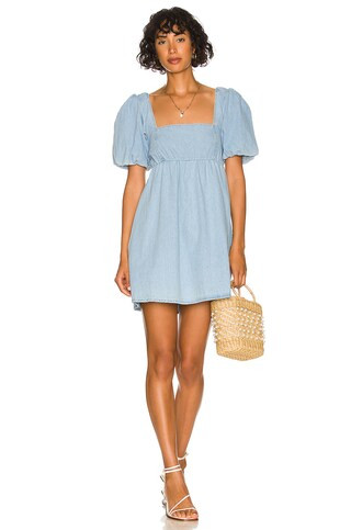 Show Me Your Mumu Smitten Babydoll Dress in Sky Blue from Revolve.com | Revolve Clothing (Global)