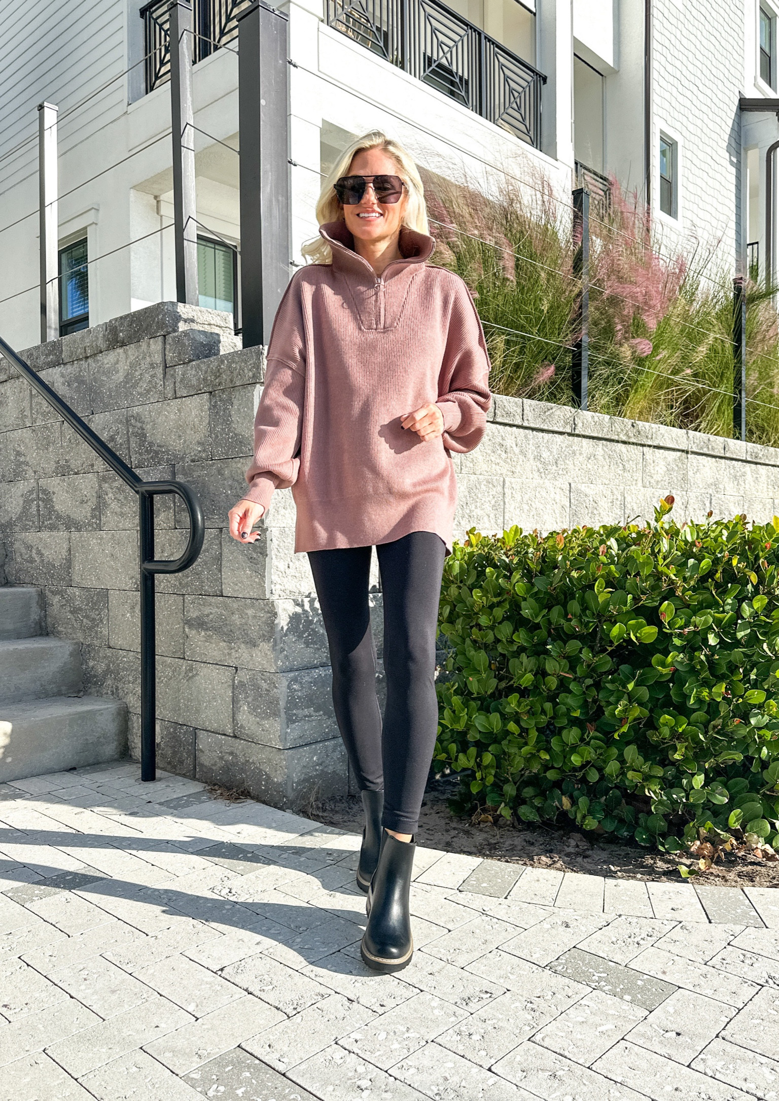 Cozy casual outfit idea! One of my fave amazon sweaters, comes in 30 colors, sizes XS-XL. It’s thick cozy and soft! Thermal fleece leggings are warm and cozy. 

#LTKfindsunder50 #LTKstyletip