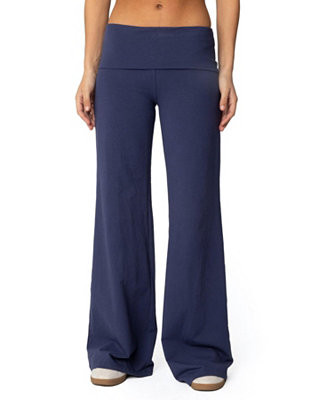 Edikted Womens Wide Leg Fold Over Pants - Macy's | Macy's