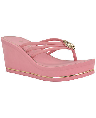 Women's Sabrie Ornamented Platform Thong Wedge Sandal | Macy's