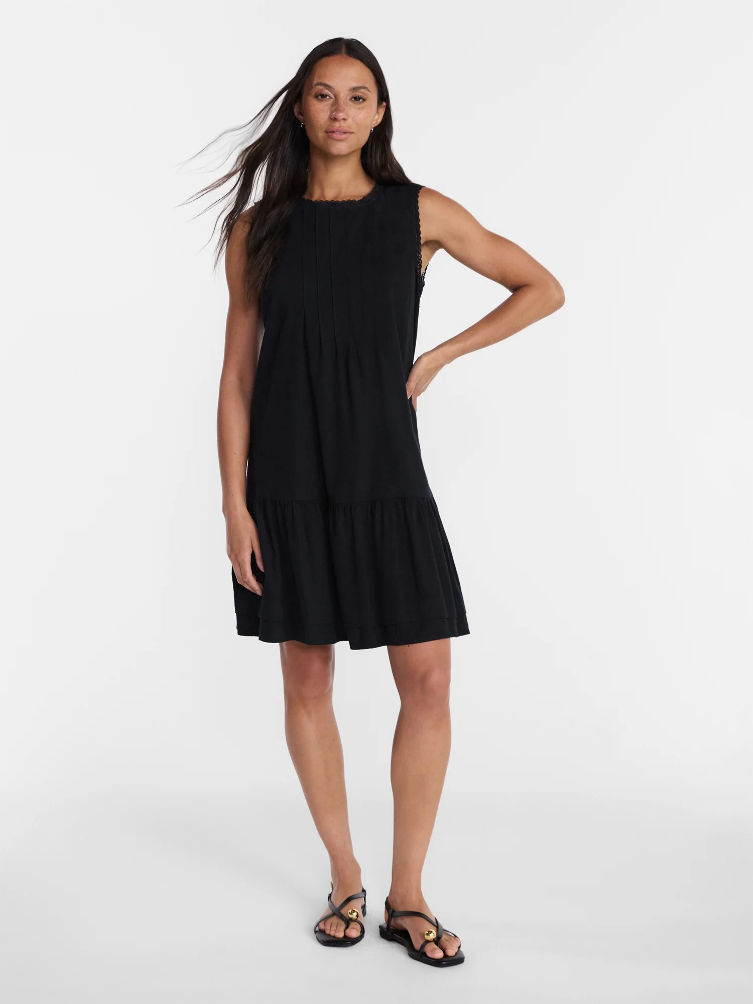 Time and Tru Women's Linen Blend Shift Dress, Sizes XS-XXXL | Walmart (US)