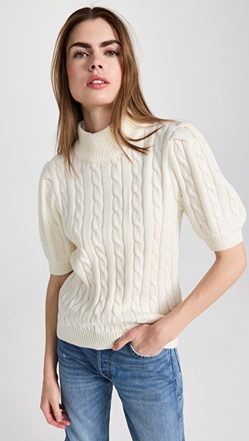 English Factory Cable Knit Puff Sleeve Top | SHOPBOP | Shopbop