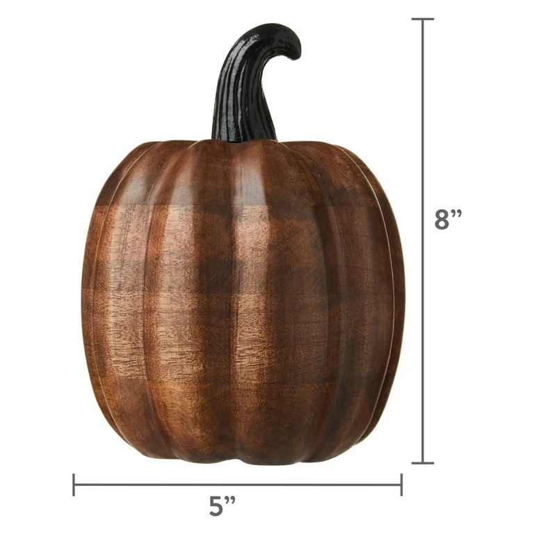 Harvest Mango Wood Pumpkin, by Way To Celebrate - Walmart.com | Walmart (US)