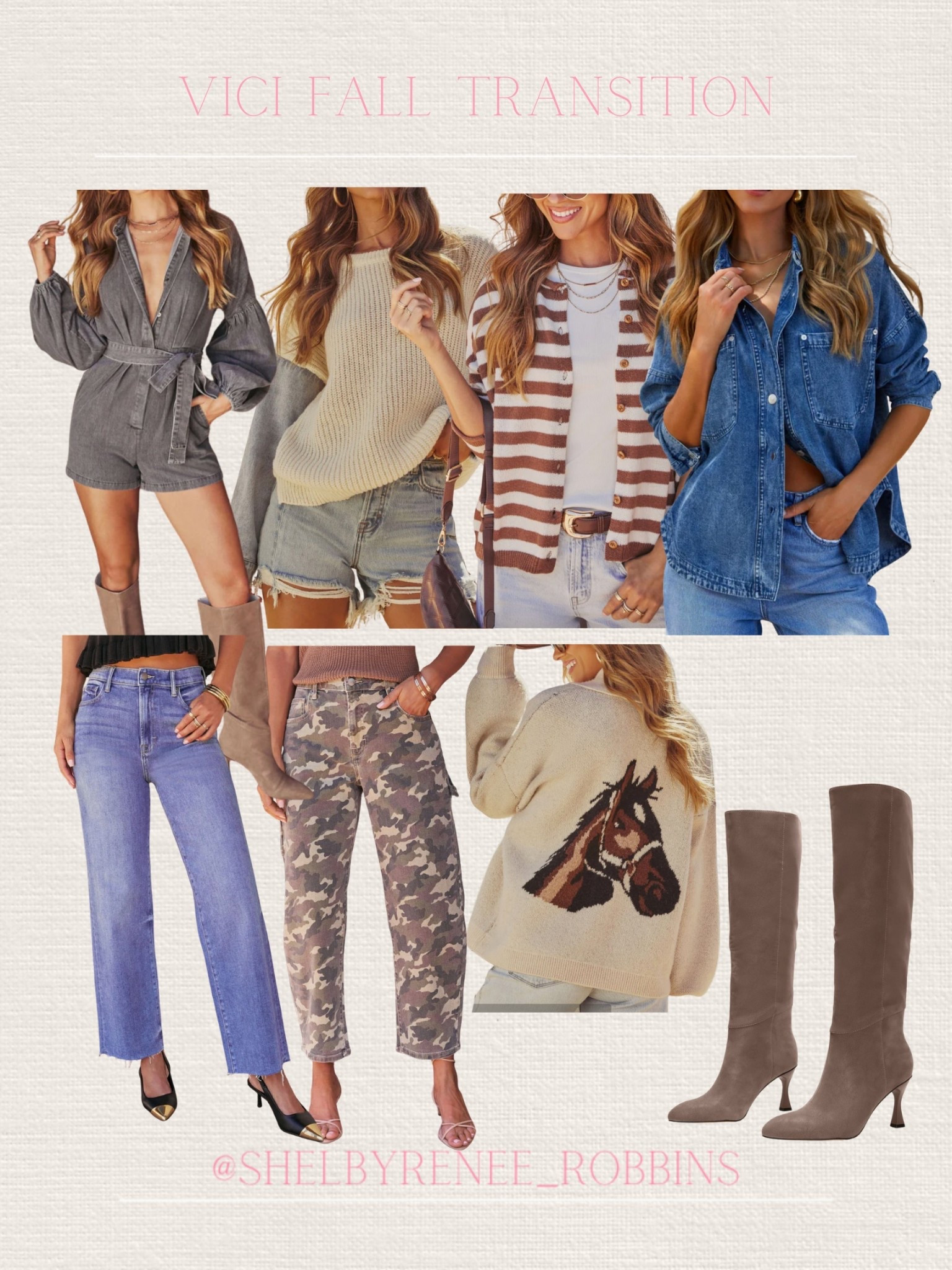 Vici fall finds, Vici fall outfits, fall transition outfit, denim romper, brown boots, denim shirt, Vici, barrel jeans, 

#LTKSeasonal #LTKStyleTip #LTKxVICI