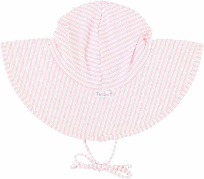 RuffleButts® Baby/Toddler Girls UPF 50+ Sun Protective Wide Brim Swimwear Sun Hat | Amazon (US)