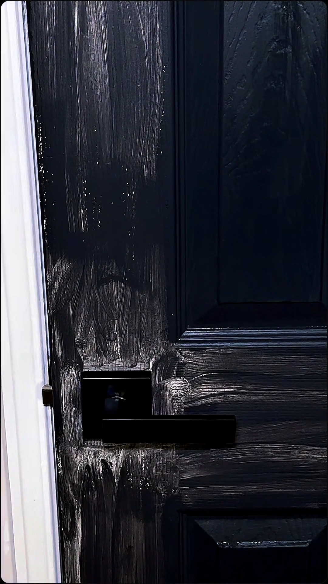 Painting my interior doors Benjamin Moore Wrought Iron and I am OBSESSED 🖤 

This is coat 1 - Part 2 (the full reveal) is coming soon! This is one of the easiest and most affordable ways to elevate your home.

#ad #benjaminmoore #wroughtiron #interiordoors #doortransformation 
#homerenovation #DIYhome #homeupgrade #paintingtips 
#beforeandafter #softhustleco #interiordesign 
#blackdoors #homedecor #benjaminmoorewroughtiron

#LTKHome #LTKdayinmylife