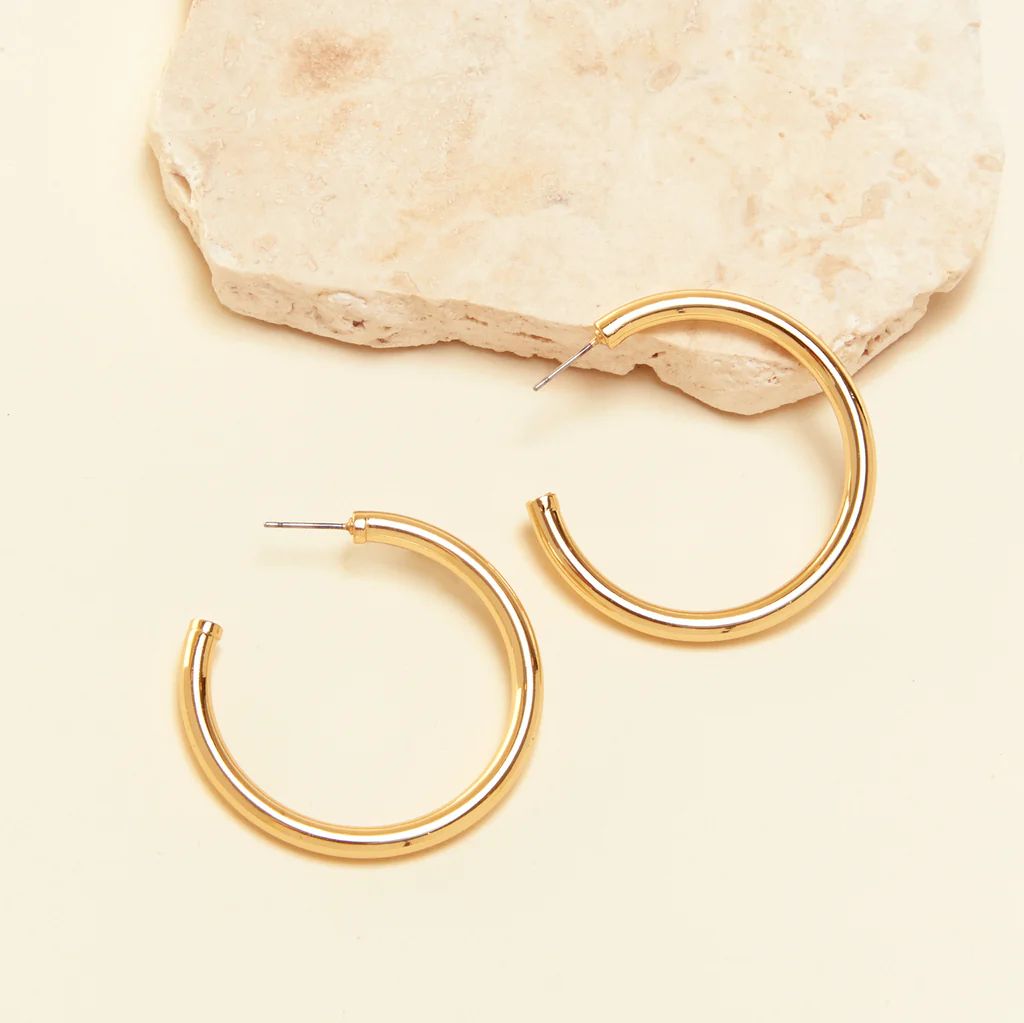 Hanna Hoop Earrings Gold | Mignonne Gavigan