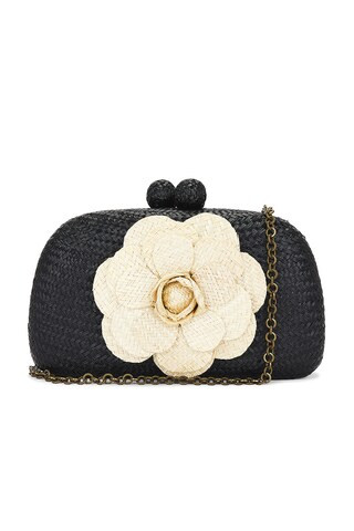 Serpui Mia Camelia Buntal Clutches in Black & Sand from Revolve.com | Revolve Clothing (Global)