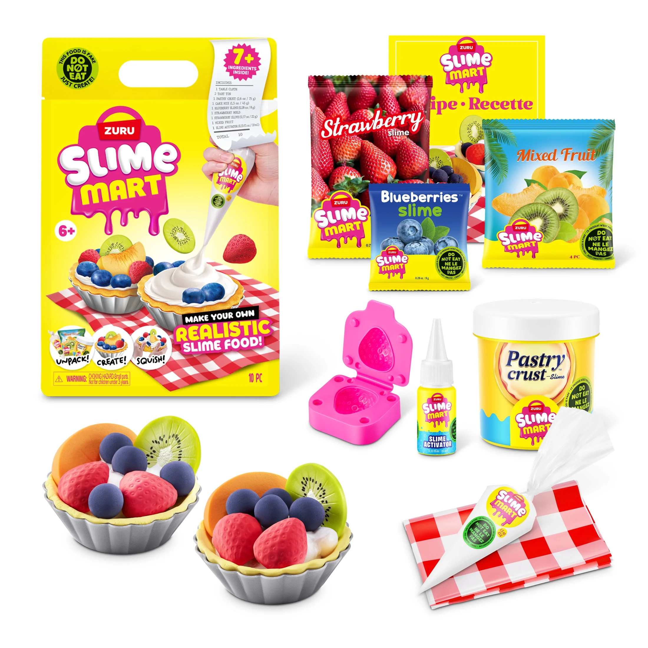 Slime Mart Small Bag Fruit Tart Pretend Play Food Themed DIY Slime Craft Toys by ZURU | Walmart (US)
