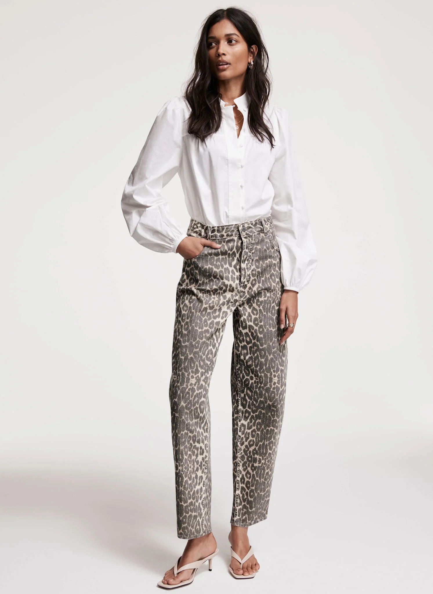 Leopard Print Tapered Jeans | Mint Velvet