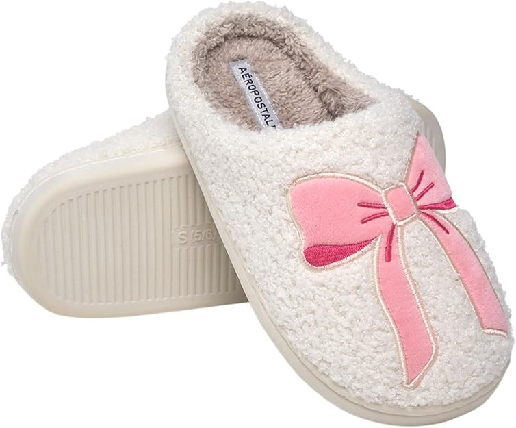 AEROPOSTALE Women's Slippers - Fuzzy Cushioned Comfort Slip-On House Shoes Clog Slipper, Indoor O... | Amazon (US)