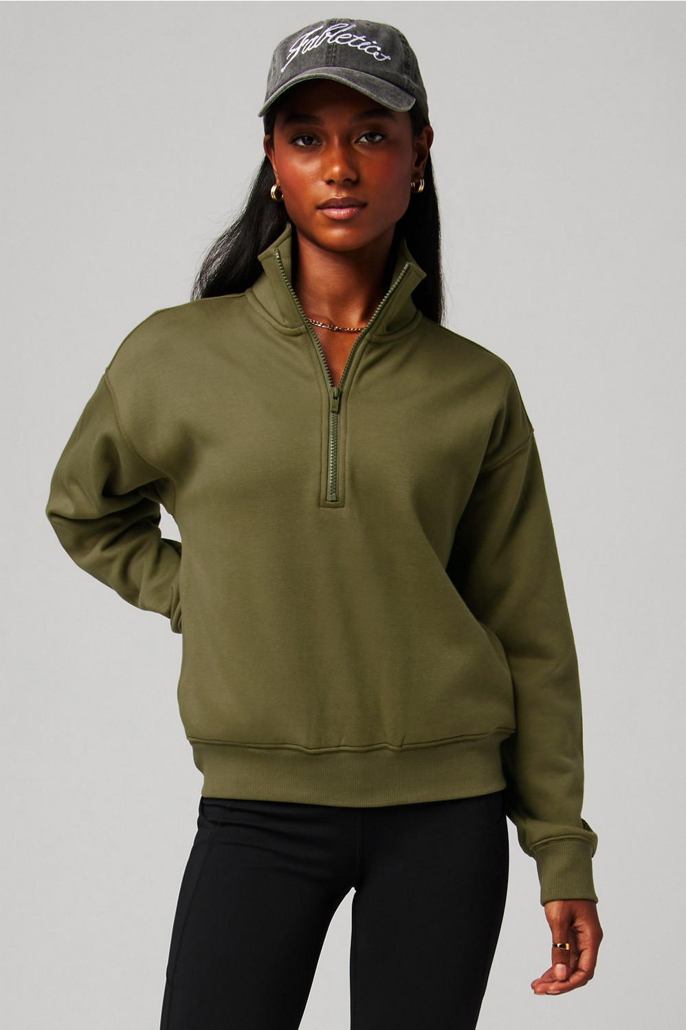 Cozy Fleece Half Zip Sweatshirt | Fabletics - North America