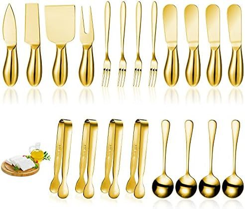 Patelai Spreader Knife Set Cheese Butter Spreader Knife Cheese Slicer Knife Stainless Steel Blade... | Amazon (US)