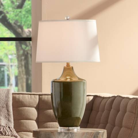 Olive Green Ceramic Jar Table Lamp | Lamps Plus
