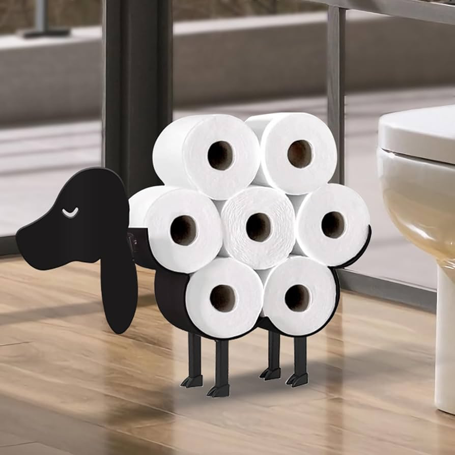 Dachshund Toilet Paper Holder for Extra 8 Rolls, Wall Mounted Decorative Toilet Paper Storage, Fa... | Amazon (US)