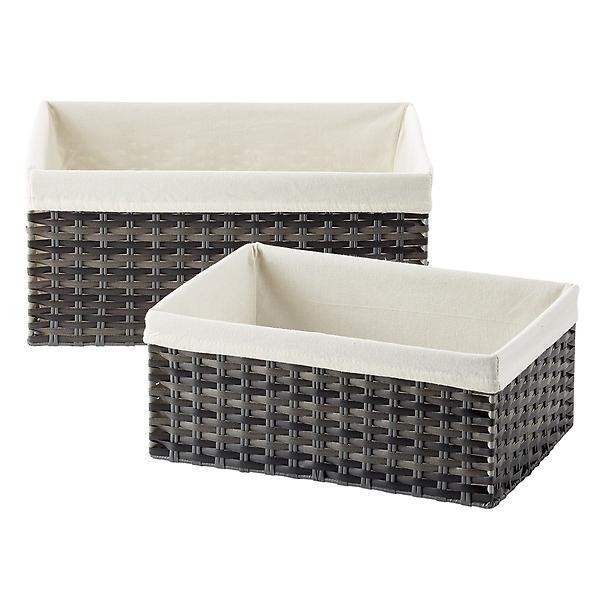 Medium Montauk Rectangular Bin Smoke | The Container Store