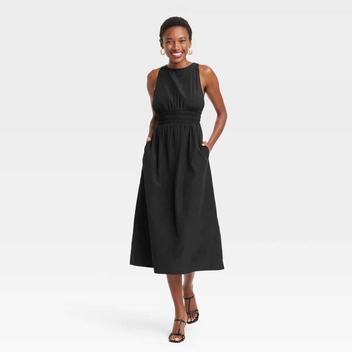 Women's Poplin Cross Back Midi Dress - A New Day™ | Target