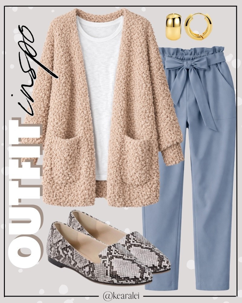 Spring outfits 2026 winter outfit Teacher outfits workwear business casual work clothes office style Amazon fashion chambray blue paper bag pants chunky tan beige brown long cardigan white tshirt with snakeskin mules snake skin shoes and gold filled plated layering necklaces chunky bracelets jewelry || teacher outfit teaching back to school looks workwear business casual outfits #teacher #work #workwear #business #Casual #loft #school #teaching #outfit #outfits
.
.
.
Amazon fashion, teacher outfits, business casual, casual outfits, neutrals, street style, Midi skirt, Maxi Dress, Swimsuit, Bikini, Travel, skinny Jeans, Puffer Jackets, Concert Outfits, Cocktail Dresses, Sweater dress, Sweaters, cardigans Fleece Pullovers, hoodies, button-downs, Oversized Sweatshirts, Jeans, High Waisted Leggings, dresses, joggers, fall Fashion, winter fashion, leather jacket, Sherpa jackets, Deals, shacket, Plaid Shirt Jackets, apple watch bands, lounge set, Date Night Outfits, Vacation outfits, Mom jeans, shorts, sunglasses, Disney outfits, Romper, jumpsuit, Airport outfits, biker shorts, Weekender bag, plus size fashion, Stanley cup tumbler, Work blazers, Work Wear, workwear, boots booties tall over the knee, ankle boots, Chelsea boots, combat boots, pointed toe, chunky sole, heel, high heels, mules, clogs, sneakers, slip on shoes, Nike, adidas, vans, dr. marten’s, ugg slippers, golden goose, sandals, high heels, loafers, Birkenstock Birkenstocks, Steve Madden, Target, Abercrombie and fitch, Amazon, Shein, Nordstrom, H&M, forever 21, forever21, Walmart, asos, Nordstrom rack, Nike, adidas, Vans, Quay, Tarte, Sephora, lululemon, free people, j crew jcrew factory, old navy

#LTKWorkwear #LTKootd #LTKSeasonal
