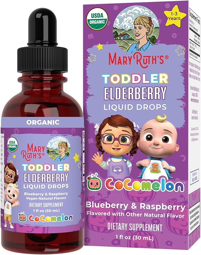 MaryRuth Organics Cocomelon Toddler Elderberry Syrup, USDA Organic Elderberry, Sugar Free Kids Im... | Amazon (US)
