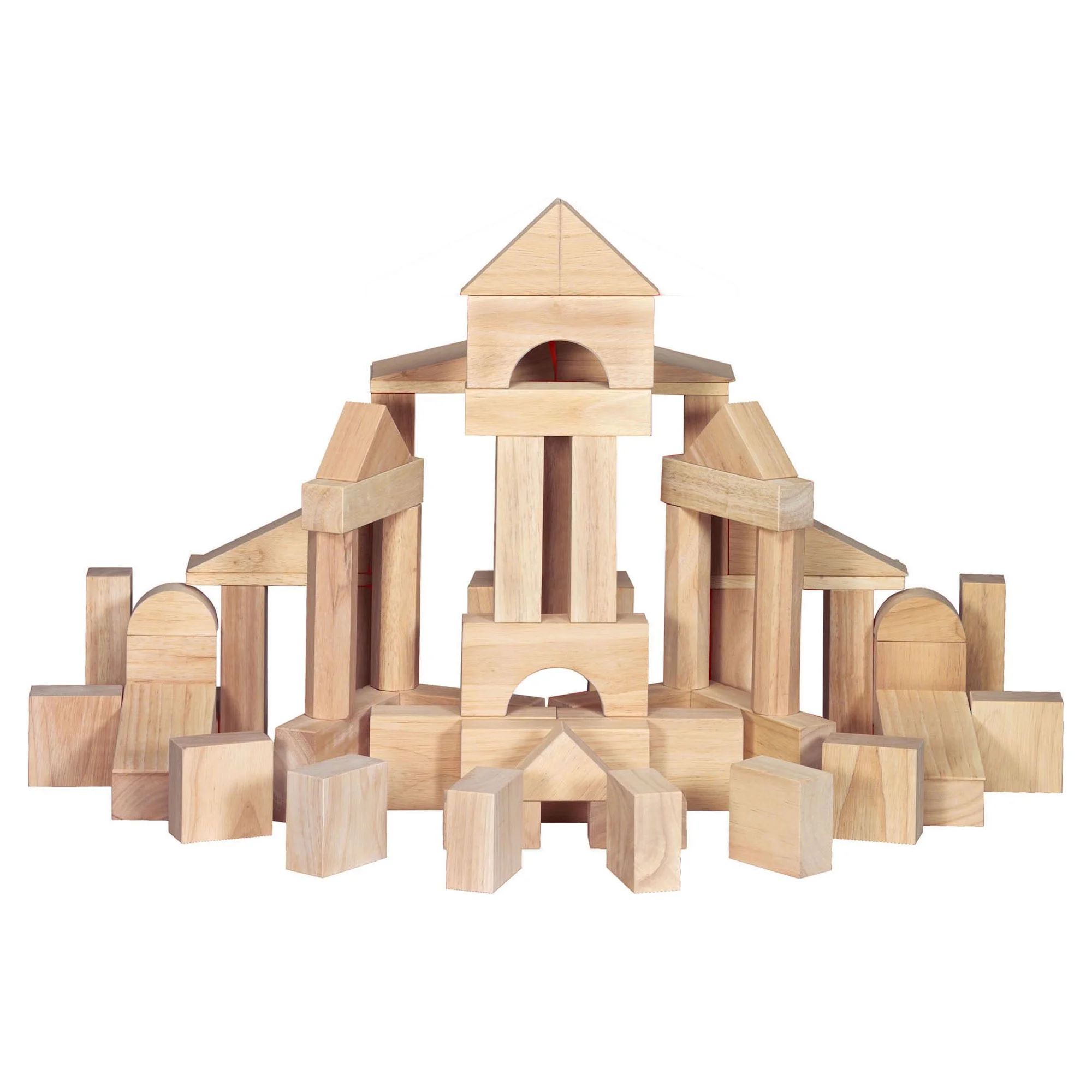 Melissa & Doug Standard Unit Solid-Wood Building Blocks With Wooden Storage Tray (60 pcs) | Walmart (US)