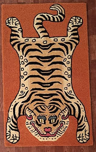 Tibetan Tiger 2X3 Skin Shape ft for Décor Carpet Handmade Tufted 100% Woolen Rugs, Animal Carpet... | Amazon (US)