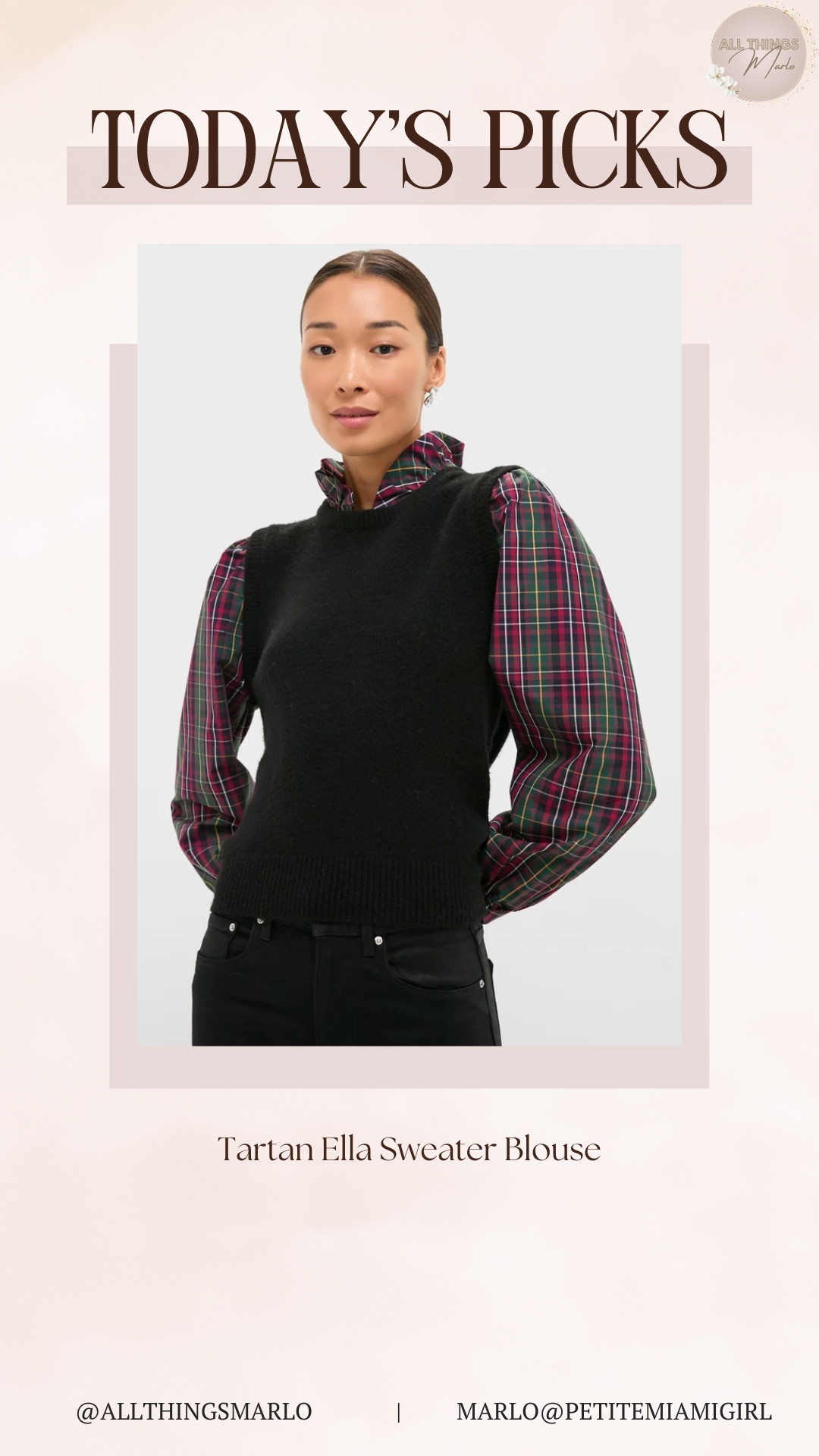 Tartan Ella Sweater Blouse 

 #LTKHoliday #LTKootd #LTKSeasonal