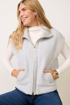VARLEY Women's Dominic Sherpa Gilet, Size Medium, Grey | Evereve