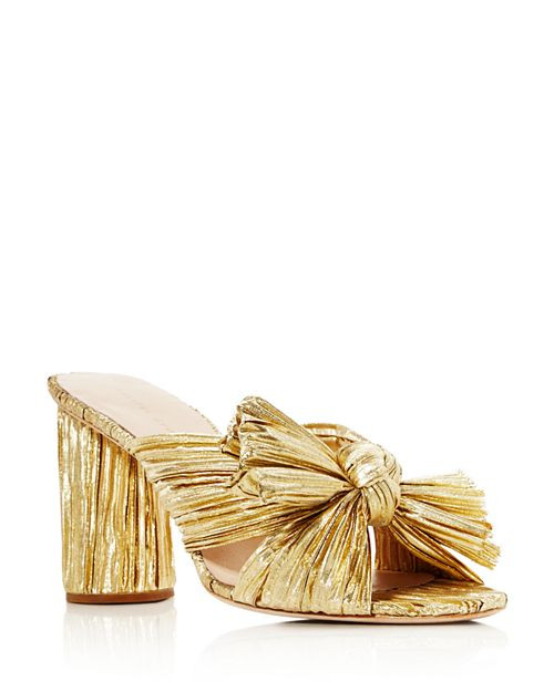 Loeffler Randall Women's Penny Pleated Metallic High-Heel Slide Sandals Shoes | Bloomingdale's (US)