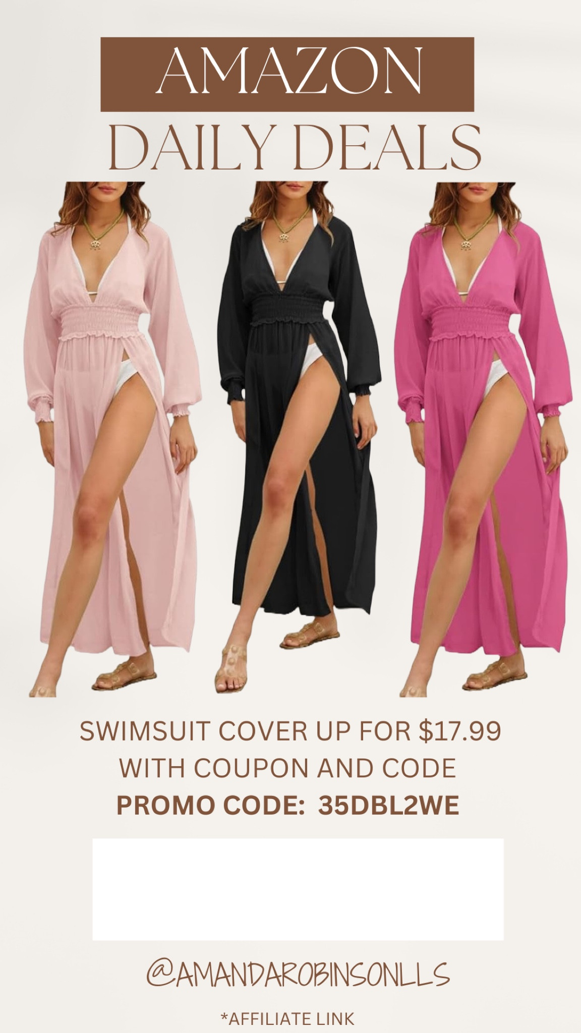 Amazon Daily Deals
Swimsuit cover up

#LTKsalealert #LTKswim #LTKtravel