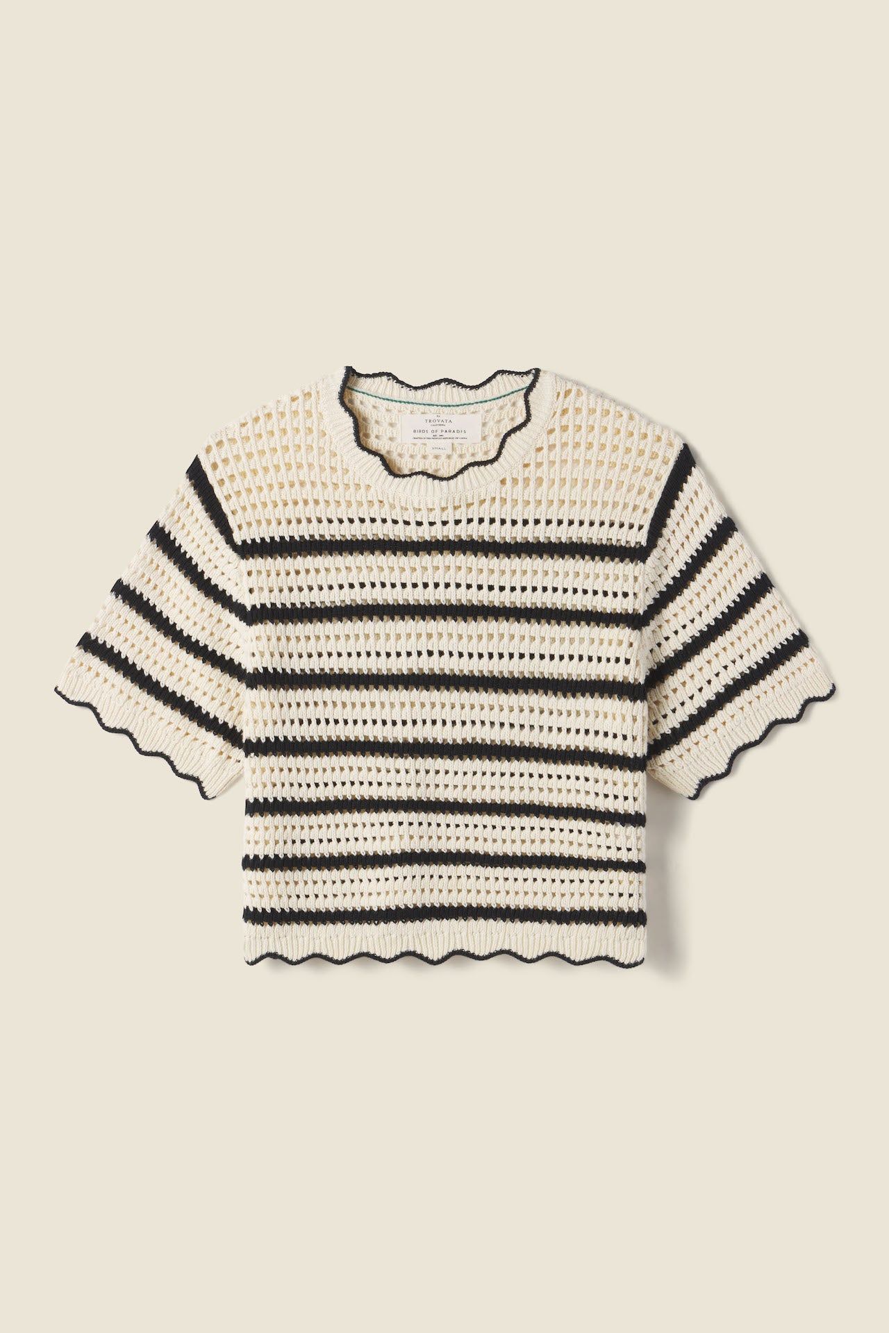 Jules Sweater T-Shirt Antique White/Black Stripe | TROVATA