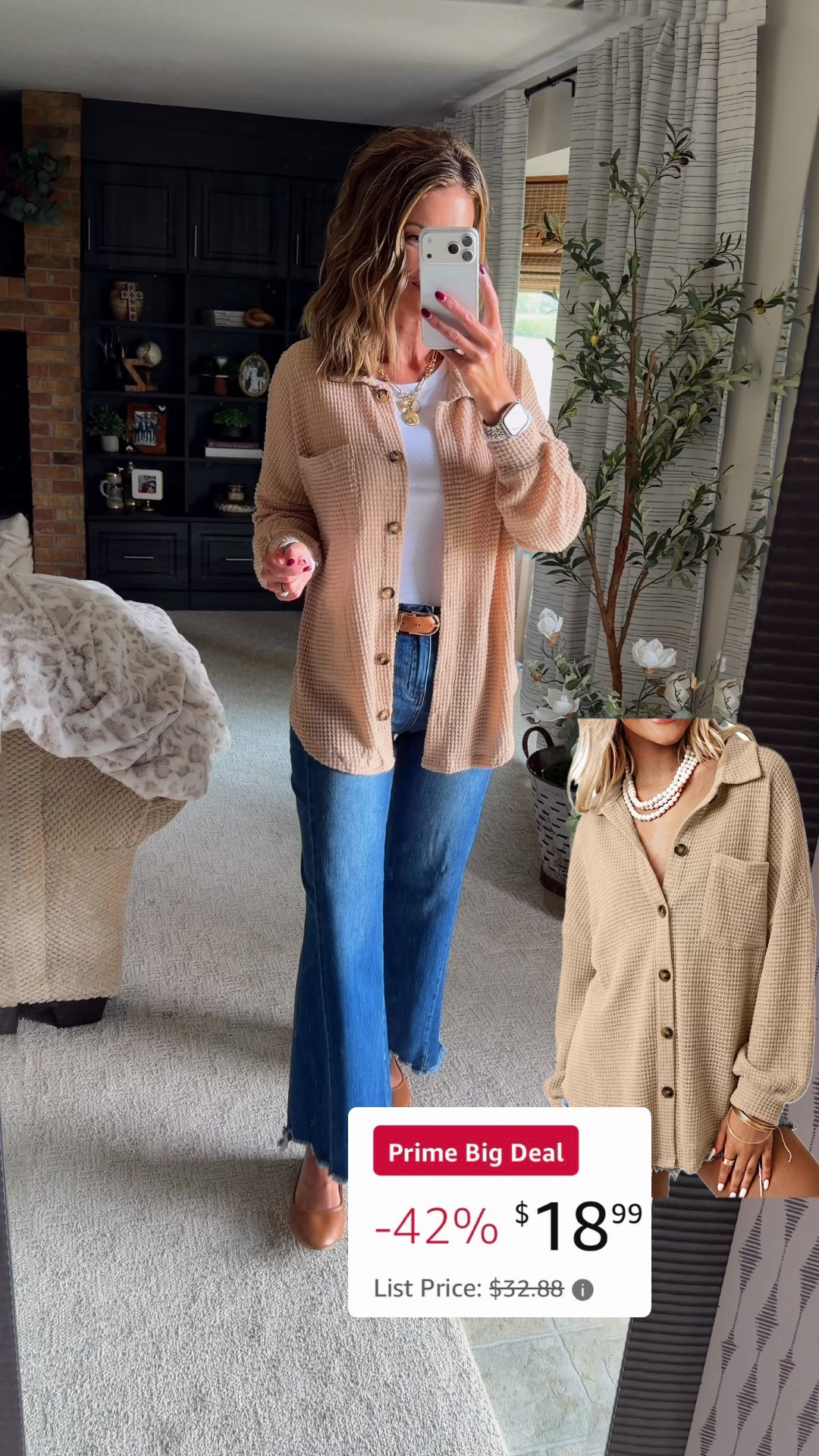 🚨 My favorite button down on sale!!

Amazon Fall fashion. 
Lightweight waffle button down / small
Jeans/ 6

#LTKOver40 #LTKSeasonal