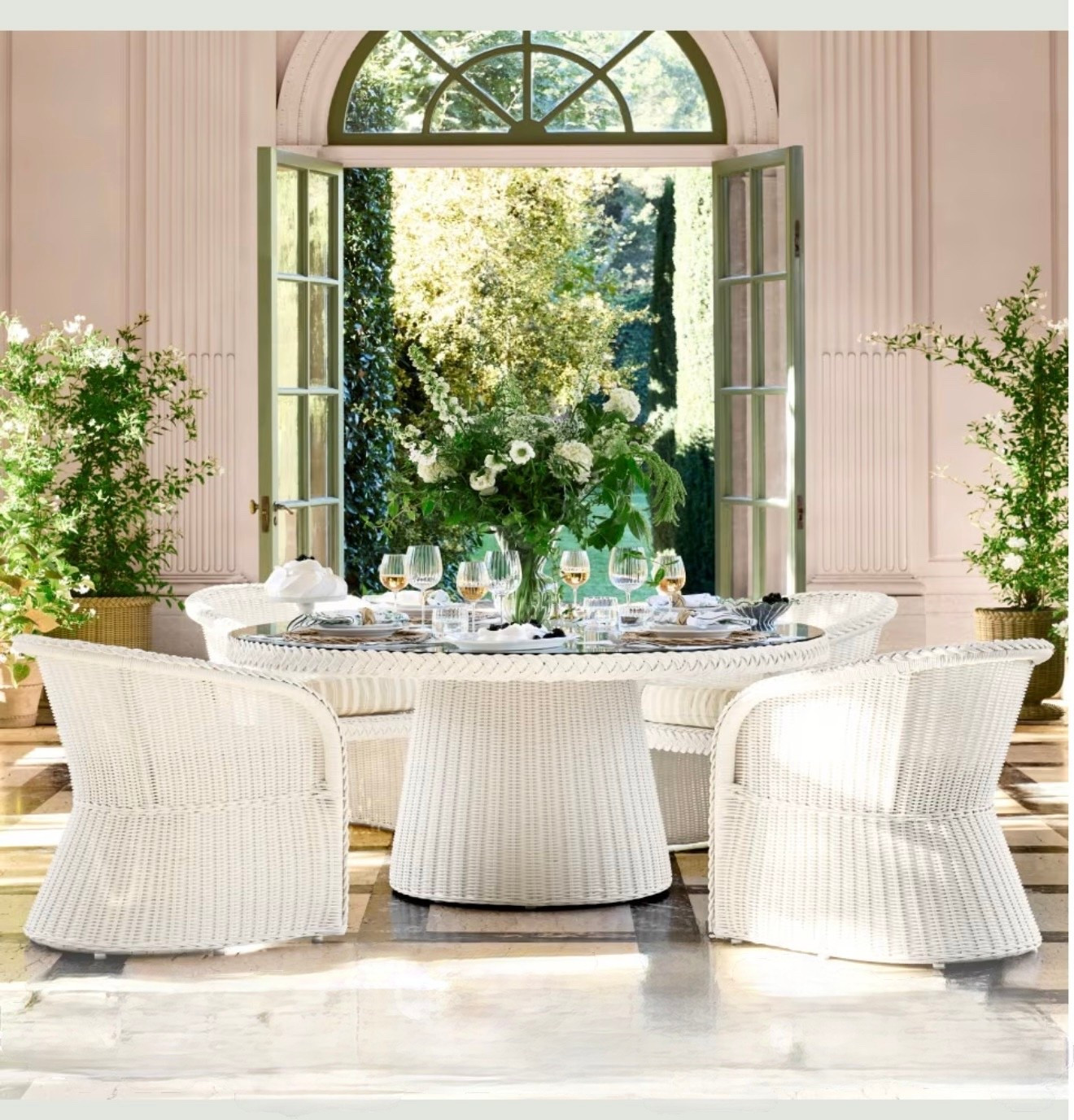 AERIN x Williams Sonoma Home East Hampton Dining Table (60"), White

Designed in collaboration with Aerin Lauder, our AERIN East Hampton Collection combines all-weather resin wicker with sturdy, rust-resistant aluminum frames

#LTKSeasonal #LTKHome
