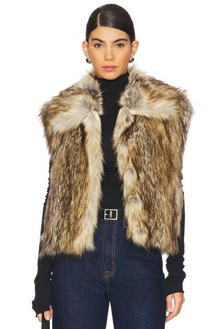A.L.C. Naya Faux Fur Vest in Brown Coyote from Revolve.com | Revolve Clothing (Global)