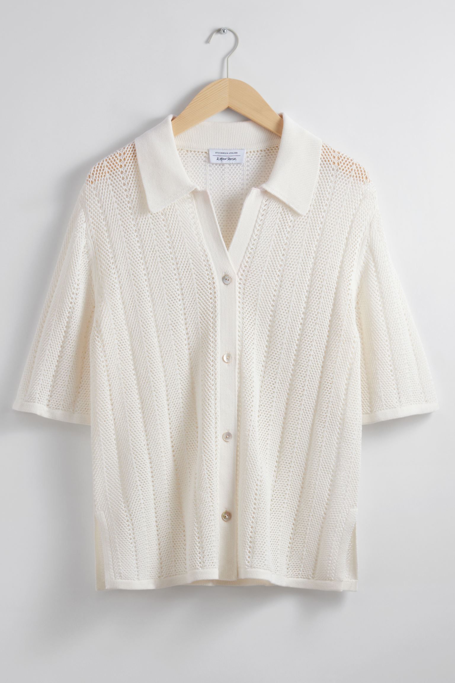 Sheer Short-Sleeve Shirt - Short sleeve - Regular length - White - Ladies | H&M GB | H&M (UK, MY, IN, SG, PH, TW, HK)