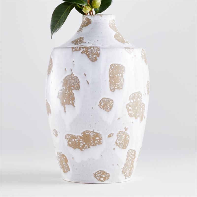 Edmer Spotted Large White Vase + Reviews | Crate & Barrel | Crate & Barrel