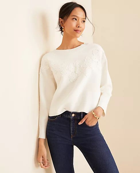 Floral Applique Sweater | Ann Taylor | Ann Taylor (US)