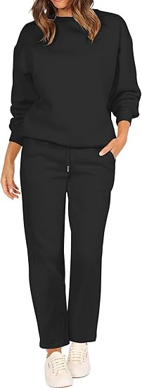 FUPHINE Women's Two Piece Oversized Loose Outfits Pullover & Pants Sweatsuits Lounge Sets | Amazon (US)