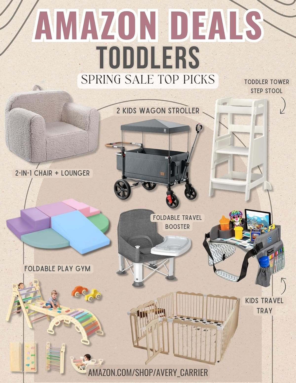 Kenley Kids Travel Tray, Toddler Car Seat Lap Tray, Road Trip Essentials Activity Table (Blue/Gra... | Amazon (US)