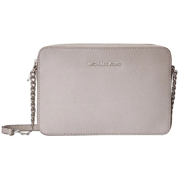 Michael Kors Jet Set Large Crossbody Pearl Grey Handbag | Bed Bath & Beyond