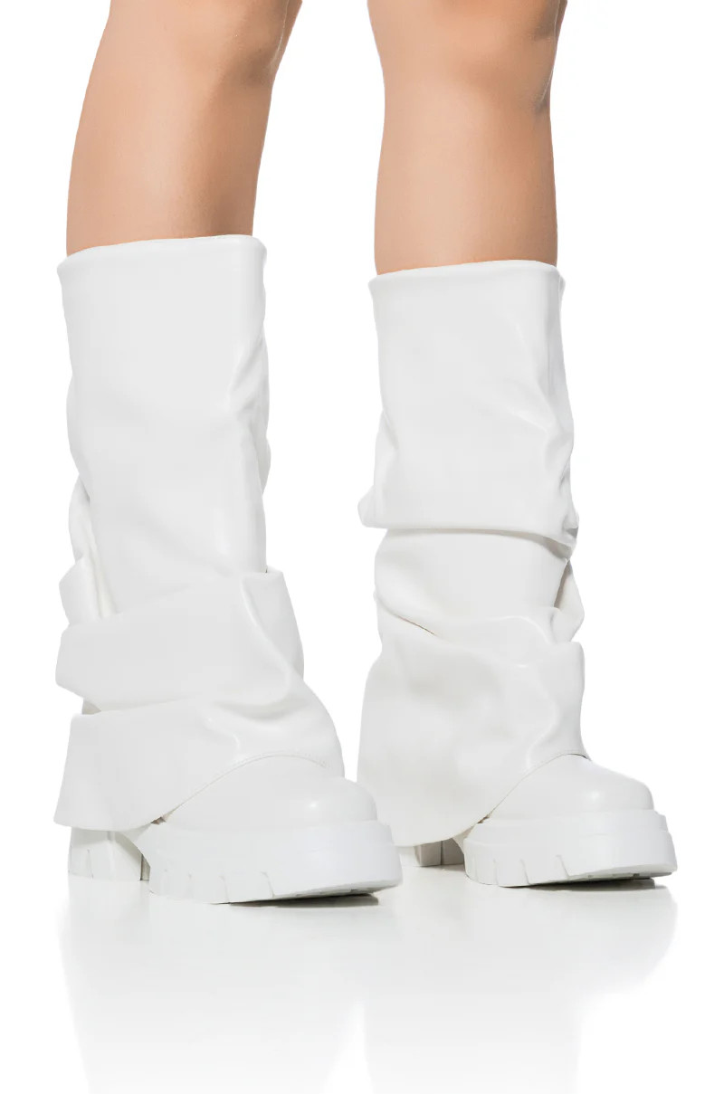 AZALEA WANG MATE MID CALF BOOT IN WHITE | AKIRA