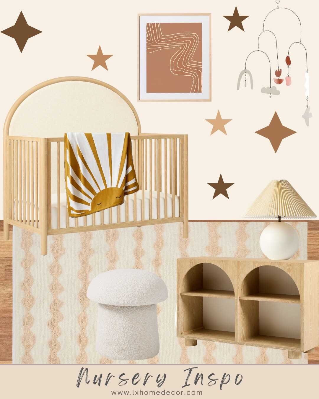 Click below to shop! Follow me @lxhomedecor for more home inspo, Favorite finds, best finds, Top deals, and Ideas !!! Get inspired to design a cozy and stylish nursery with a Scandinavian Boho twist. From a wooden crib to whimsical star decals, this decor setup is perfect for your little one's room. Scandinavian Boho, Nursery Decor, Baby Room Design, Cozy Nursery, Minimalist Baby Room, Whimsical Nursery, Mood board #Bestsellers  #bestfinds #LTKFind  #LTKSale  #homedecor #home   #homefinds 



#LTKBaby #LTKKids #LTKSaleAlert