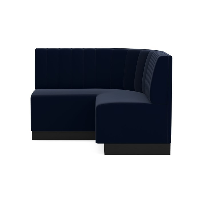 Garbo Banquette, Corner, Signature Velvet, Indigo, Ebony Leg | Williams-Sonoma