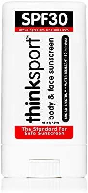 Thinksport SPF 30 Face & Body Mineral Sunscreen Stick – Safe, Natural, Water Resistant Sun Crea... | Amazon (US)