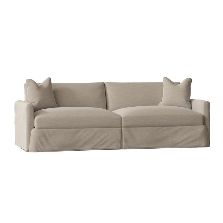 Kian 94" Square Arm Slipcovered Sofa with Reversible Cushions | Wayfair North America