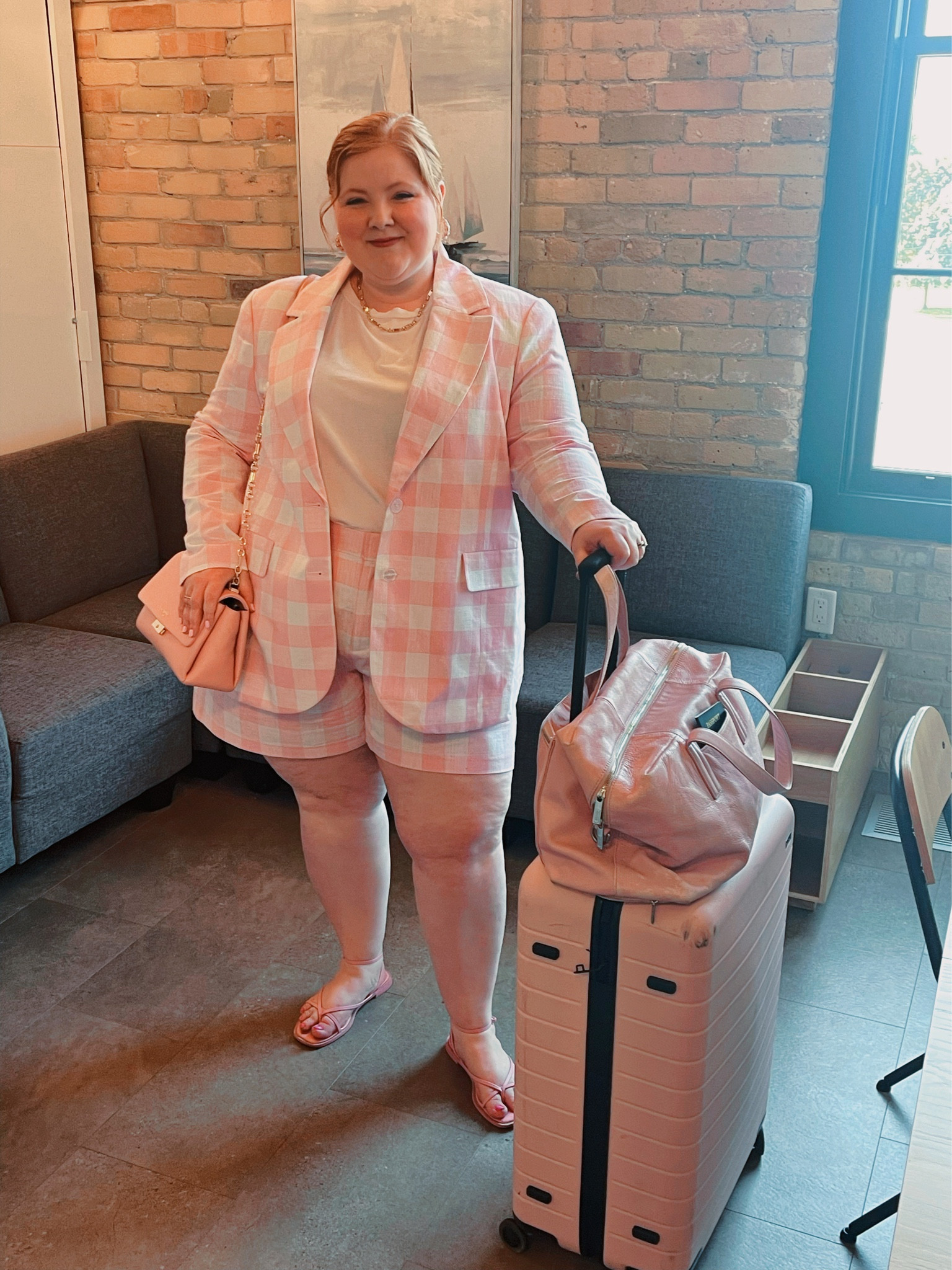 Shop this plus size pink checkered summer suit from ELOQUII! 

#LTKsalealert #LTKcurves #LTKunder100