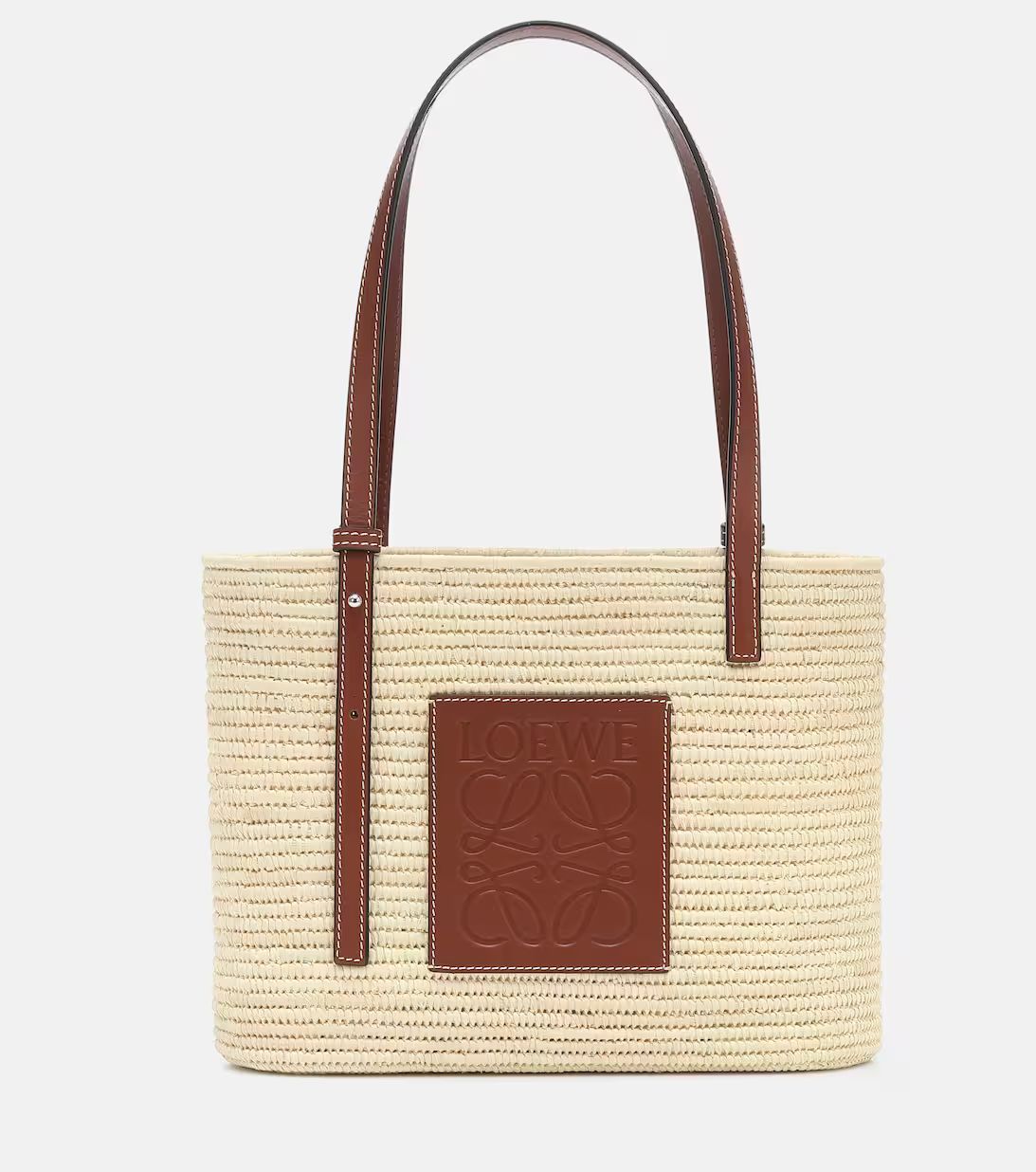 Leather-trimmed raffia tote | Mytheresa (US/CA)