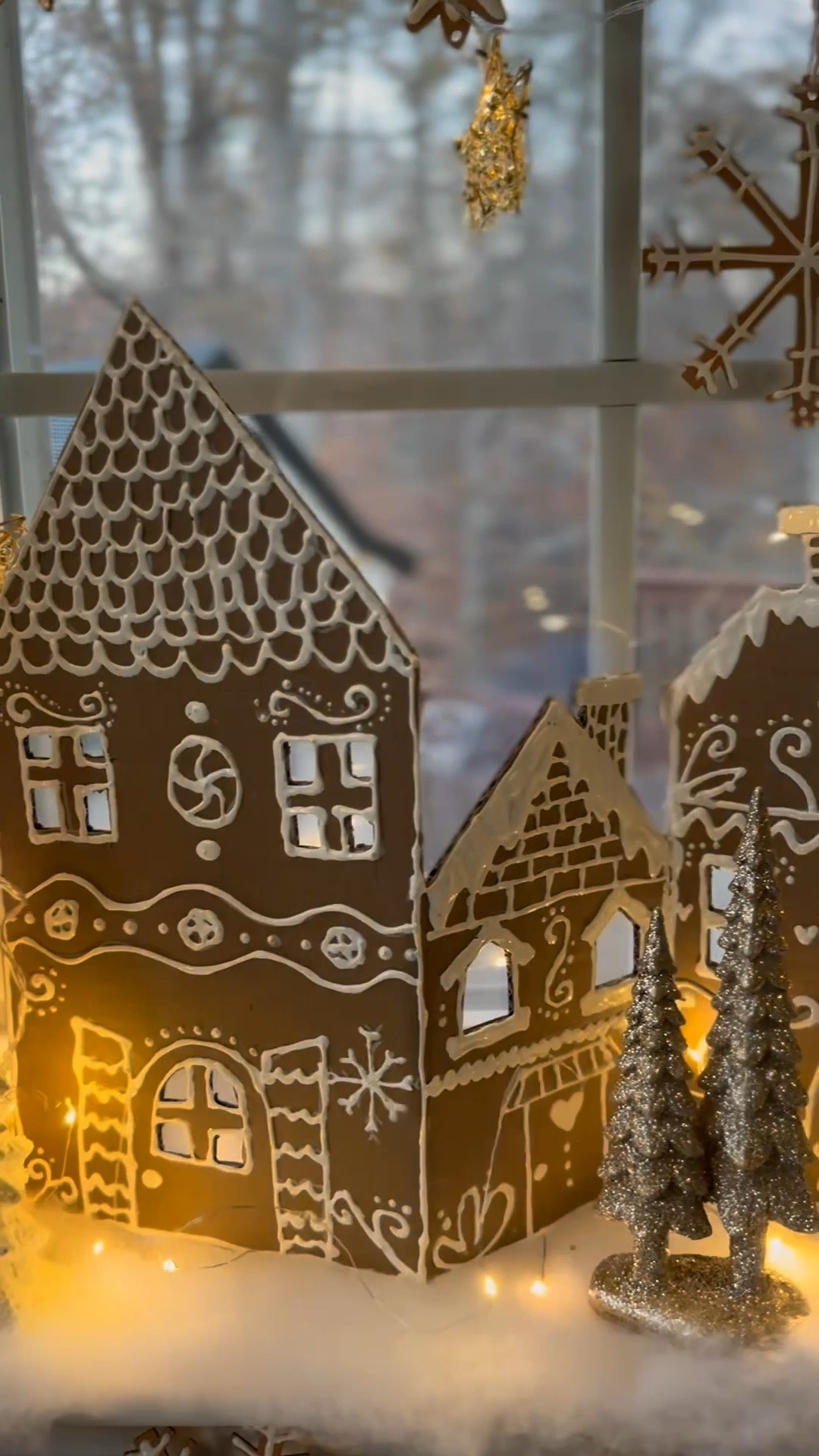 Gingerbread village out of cardboard 

#LTKSeasonal #LTKHome #LTKHoliday