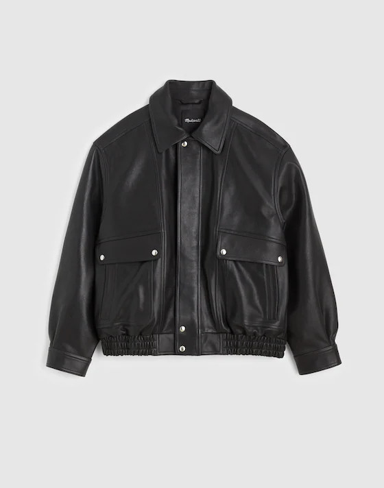 Utility Bomber Jacket in Leather | Madewell